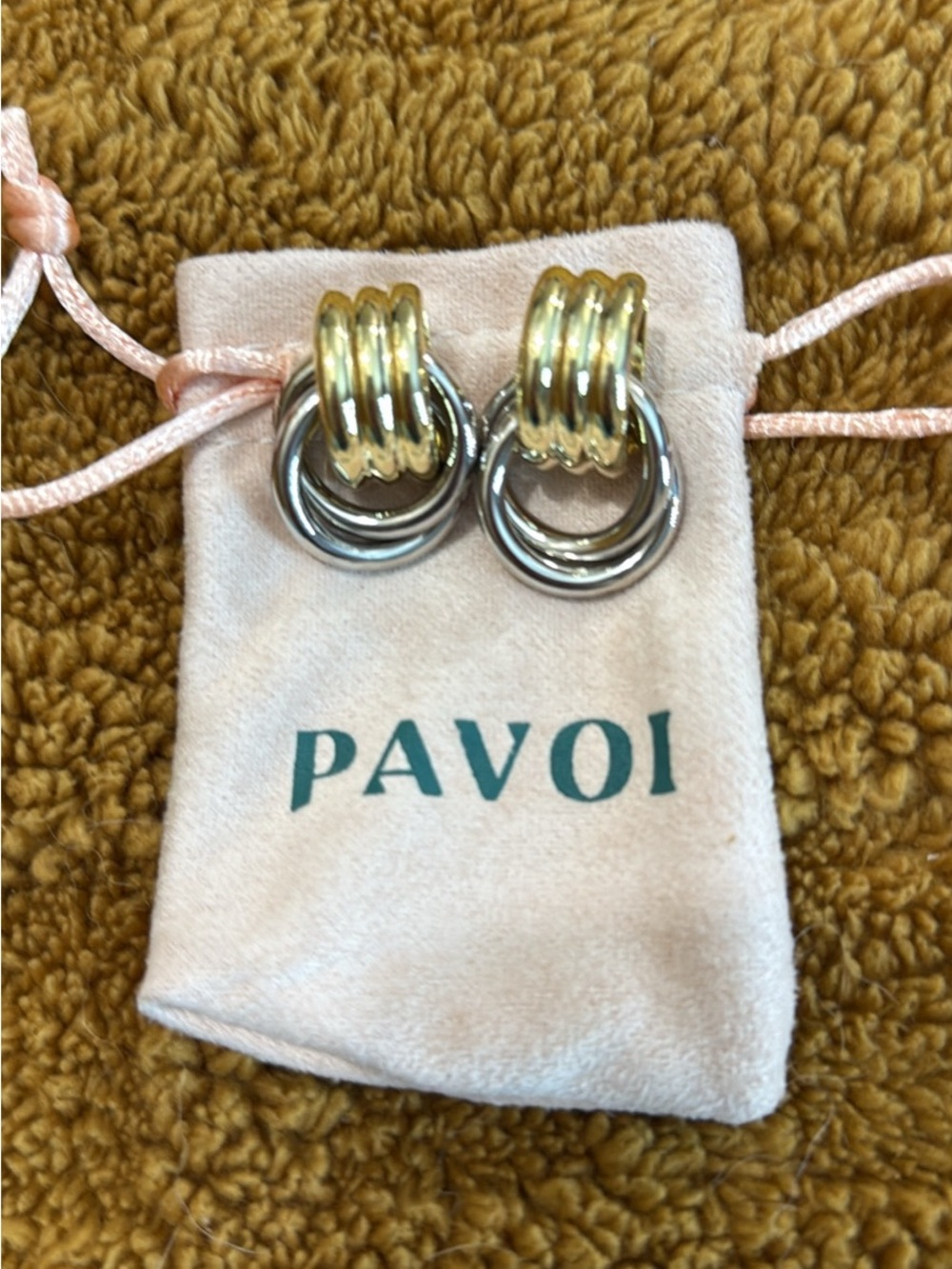 PAVOI Two-Tone Gold and Silver Linked Hoop Earrings for Women